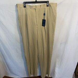 Lorenier Men’s Chino Pants Size 40x36 Beige Silk Going Out Party Golf Outdoors